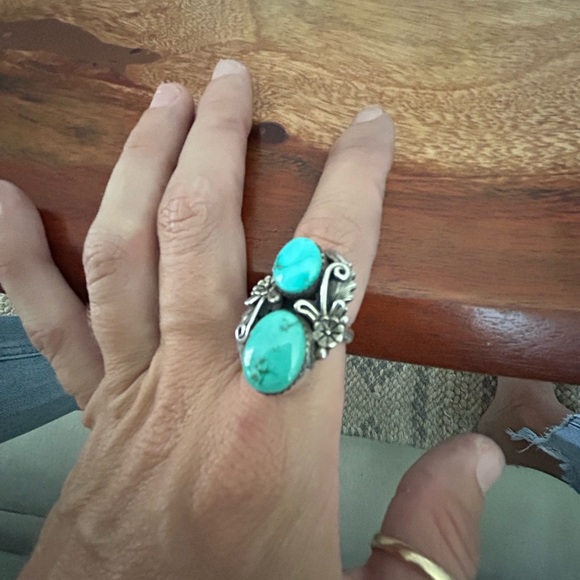 Navajo Turquoise Ring Sterling silver size 6 - Picture 5 of 6